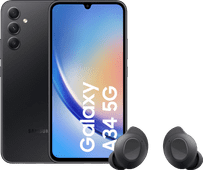 Samsung Galaxy A34 128GB Zwart 5G + Samsung Galaxy Buds FE Zwart Samsung A34