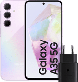 Samsung Galaxy A35 128 Go Mauve 5G + Samsung Chargeur Rapide 25 Watts Noir Samsung Galaxy A35