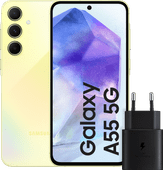 Samsung Galaxy A55 128GB Yellow 5G + Samsung 25W Fast Charger Black Samsung Galaxy A55