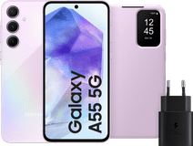 Samsung Galaxy A55 128GB Pink 5G + Accessory Pack Smartphone with the best camera