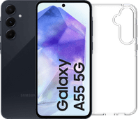 Samsung Galaxy A55 256GB Donkerblauw 5G + BlueBuilt Back Cover Transparant Samsung Galaxy A55