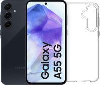 Samsung Galaxy A55 256GB Dark Blue 5G + BlueBuilt Back Cover Transparent Samsung Galaxy A55