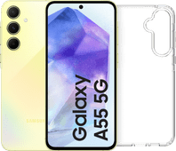 Samsung Galaxy A55 256GB Yellow 5G + BlueBuilt Back Cover Transparent Samsung Galaxy A55