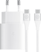 Samsung Super Fast Charging Charger 25W + USB-C Cable Nylon White 1.5m Samsung Galaxy S21 fast charger