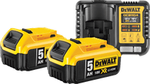 DeWalt DCB184-XJ 18V 5,0 Ah accu (2x) + lader Accu en acculader set voor gereedschap