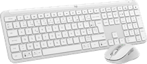 Logitech MK950 Signature Slim Wireless Keyboard and Mouse Combo AZERTY White 
