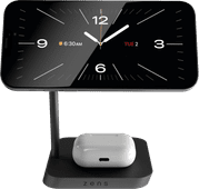 ZENS 2-in-1 MagSafe and Qi2 Wireless Charger 15W with Stand Black iPhone 15, 14, 13, and 12 wireless charger