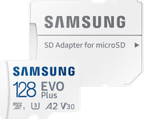 Samsung EVO Plus (2024) microSD 128GB + SD Adapter MicroSD kaart voor smartphone