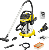 Karcher WD 6 P S V-30/6/22/T *EU III incl. boorstofopvanger + stofzuigerzakken (4x) Karcher WD 4, WD 5 & WD 6 Bouwstofzuiger