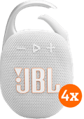 JBL Clip 5 White 4-pack Wireless speaker bundle