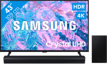 Samsung Crystal UHD 43CU7040 (2024) + Soundbar Samsung tv met een One Remote afstandsbediening