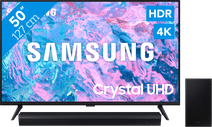 Samsung Crystal UHD 50CU7040 (2024) + Barre de Son TV Samsung avec Apple TV et AirPlay2