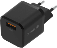 BlueBuilt Quick Charge Charger with USB-A Port 18W Black Samsung Galaxy S21 or S20 chargers 