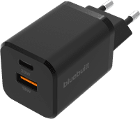 BlueBuilt Power Delivery en Quick Charge Oplader met 2 Usb Poorten 38W Zwart iPhone Xs / Xs Max / Xr oplader