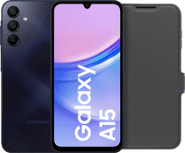 Samsung Galaxy A15 128 Go Noir 5G + BlueBuilt Book Case Noir Samsung Galaxy A15