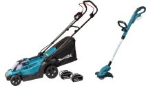 Makita DLM330SM incl. 4,0 Ah Accu + Makita DUR181Z (zonder accu) + Makita BL1850B LXT 18V 5,0 Ah accu Grasmaaier met ecocheques