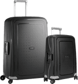 Samsonite S'Cure Spinner 55cm + 75cm Black Suitcase Set Samsonite spinners