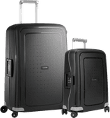 Samsonite S'Cure Spinner 55cm + 75cm Black Suitcase Set Samsonite S'Cure