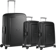 Samsonite S'cure Spinner 55cm + 55cm + 69cm Black Suitcase Set Samsonite spinners