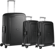 Samsonite S'cure Spinner 55cm + 55cm + 69cm Black Suitcase Set Samsonite S'Cure