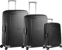 Samsonite S'Cure Spinner 55cm + 69cm + 75cm Black Suitcase Set Samsonite S'Cure