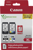 Canon PG545XL/CL546XL + Canon GP-501 Papier Photo Cartouche d'encre pour imprimantes Canon PIXMA TS