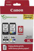 Canon PG545XL/CL546XL + Canon GP-501 Photo Paper Ink cartridge for the Canon PIXMA MX printers