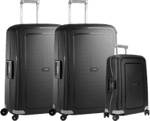 Samsonite S'Cure Spinner 75+75+55cm Black Kofferset Samsonite harde koffer