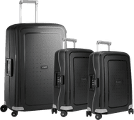 Samsonite S'Cure Spinner 75cm + 55cm + 55cm Black Suitcase Set Samsonite spinners