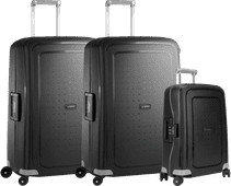 Samsonite S'Cure Spinner 55cm + 75cm + 75cm Black Suitcase Set Samsonite spinners