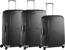 Samsonite S'Cure Spinner 69cm + 75cm + 75cm Black Suitcase Set Samsonite spinners