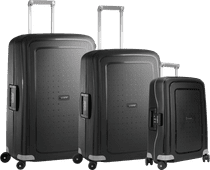 Samsonite S'cure Spinner 55cm + 75cm + 69cm Black Suitcase Set Samsonite spinners