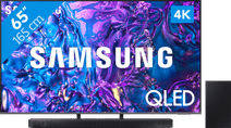 Samsung QLED 4K 65Q74D (2024) + Barre de Son Promotion : TV ou barres de son Samsung