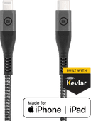 BlueBuilt Usb C naar Lightning Kabel 1,5m Kevlar Zwart Lightning kabel