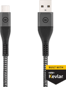 BlueBuilt USB-A to USB-C Cable 1.5m Kevlar® Black BlueBuilt charging cable and data cable