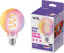 WiZ Globe Filament - Wit en Gekleurd Licht - E27 - Transparant Smart lamp met WiFi