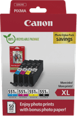 Canon CLI-551XL Cartouches Pack Combiné Cartouche d'encre Canon