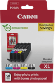 Canon CLI-551XL Cartouches Pack Combiné Cartouche d'encre pour imprimantes Canon PIXMA MG