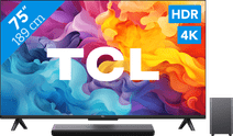 TCL 4K LED 75P61B (2024) + soundbar Tv voor standaard tv kijken