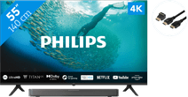 Philips 55PUS7009  + Soundbar + Hdmi kabel Philips tv en soundbar bundel