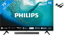 Philips 75PUS7009  + Soundbar + Hdmi kabel Philips tv en soundbar bundel