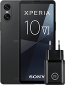 Sony Xperia 10 VI 128GB Zwart 5G + BlueBuilt Oplader met Usb C Poort 30W Zwart Sony Xperia 10