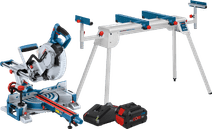 Bosch Professional GCM 18 V-216 D + Batterie ProCORE 8,0 Ah + Support Scie à onglet avec support