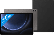 Samsung Galaxy Tab S9 FE Plus 128 Go Wifi Gris + BlueBuilt Book Case Noir 