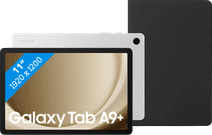 Samsung Galaxy Tab A9 Plus 11 inches 64GB WiFi Silver + BlueBuilt Book Case Black Tablet for the whole family