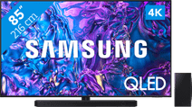 Samsung QLED 4K 85Q70D (2024) + Soundbar Samsung tv met een One Remote afstandsbediening