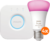 Philips Hue White and Color Kit de Démarrage avec 4 Ampoules + Bridge Kit de démarrage pour ampoule connectée compatible avec l'Assistant Google