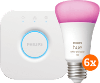 Philips Hue White and Color Kit de Démarrage avec 6 Ampoules + Bridge Kit de démarrage pour ampoules connectées