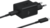 Samsung Super Fast Charging Oplader 45W Zwart + Usb C Kabel 1,8m Zwart Kunststof Oplader met kabel