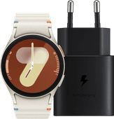 Samsung Galaxy Watch 7 4G Crème 40mm + Oplader 25W Smartwatches met ecocheques